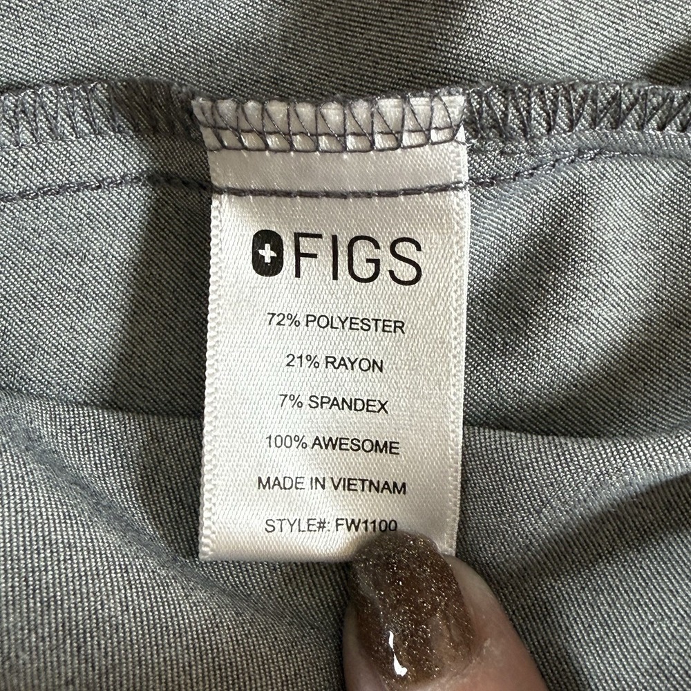 Figs Scrubs Technical Collection Short Sleeve Top Womens XL Charcoal Gray - Picture 9 of 10